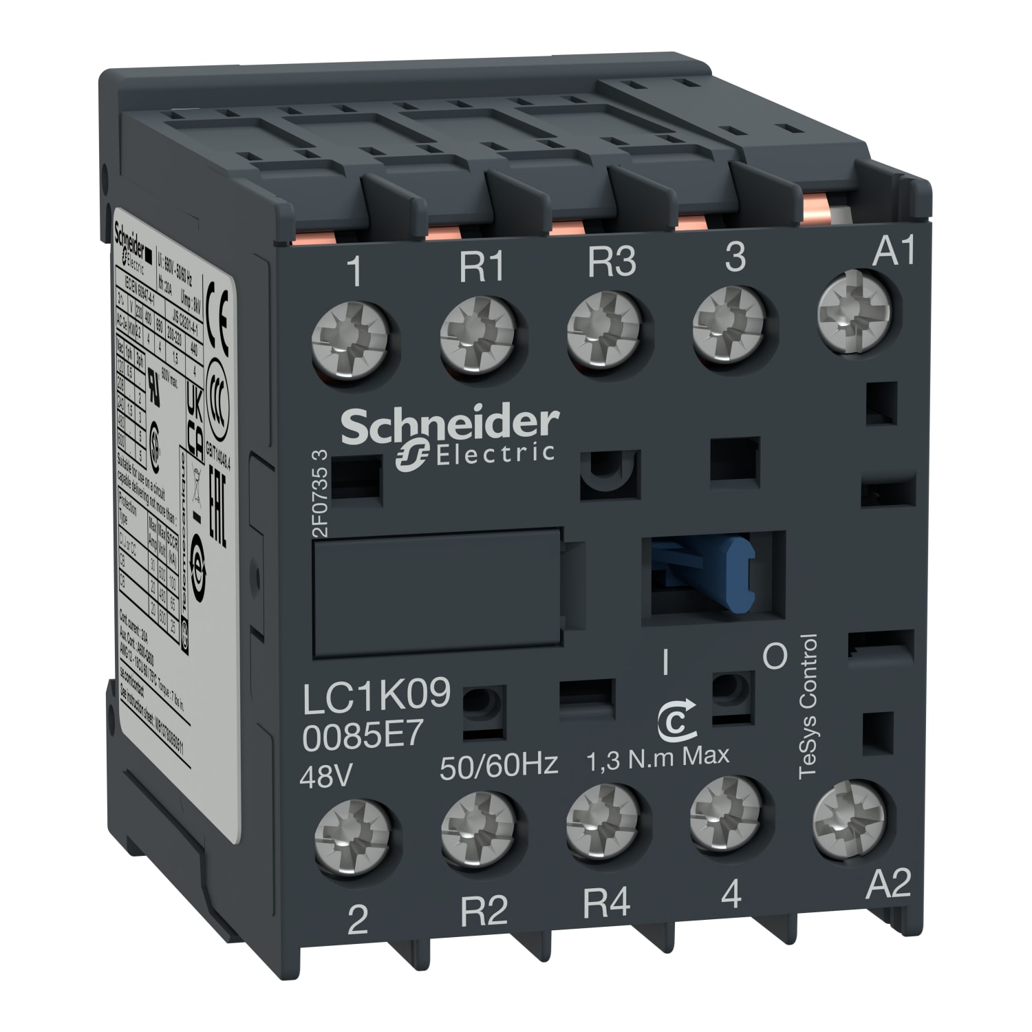 SCHNEIDER ELECTRIC - Contattore TeSys LC1-K - 4 poli (2NO + 2NC) - CA-1 440V 20 A - Bobina 48 V CA
