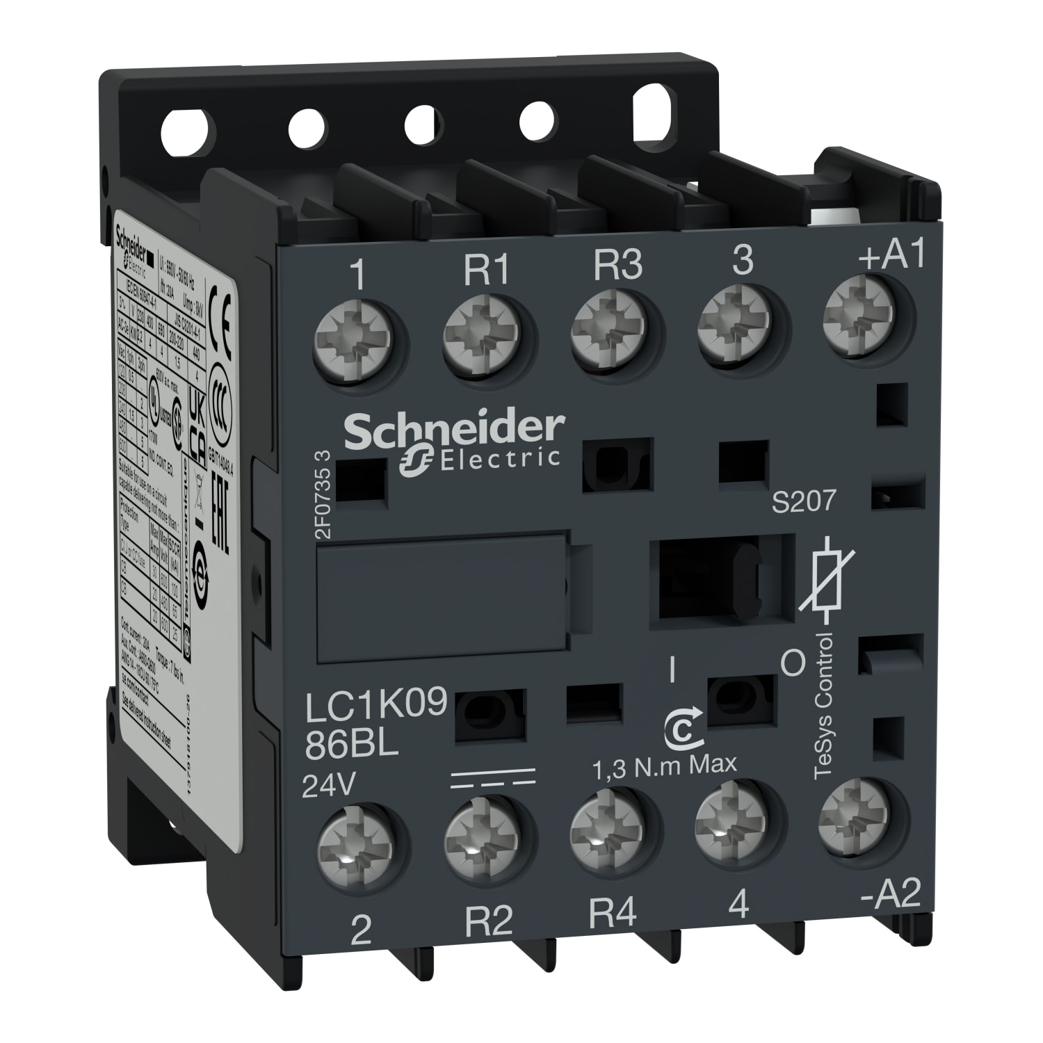 SCHNEIDER ELECTRIC - TeSys K contattore - 4P (2 NO + 2 NC) - AC-1 20 A - 110 V DC rail