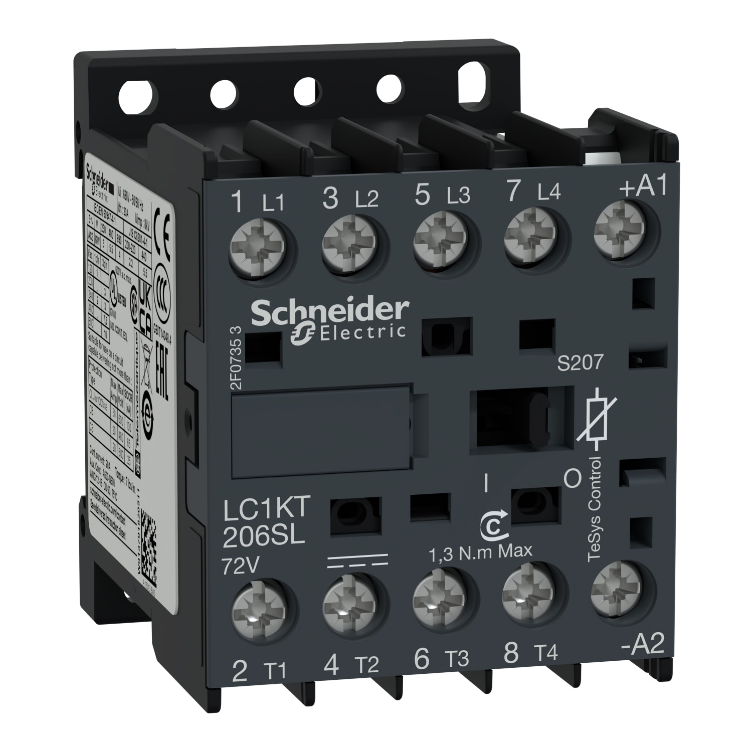 SCHNEIDER ELECTRIC - TeSys K contattore - 4P (4 NO) - AC-1 20 A - 72 V DC rail