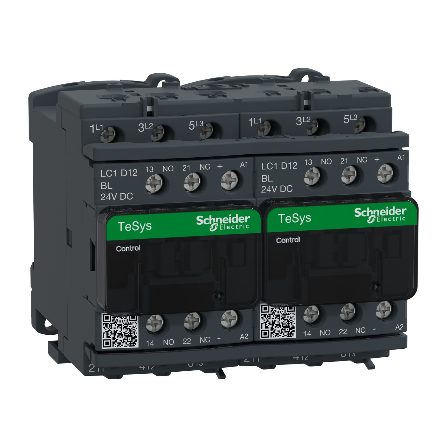 SCHNEIDER ELECTRIC - Teleinvertitore TeSys LC2D - 3 poli - AC3 440 V 12 A - 24 V CC