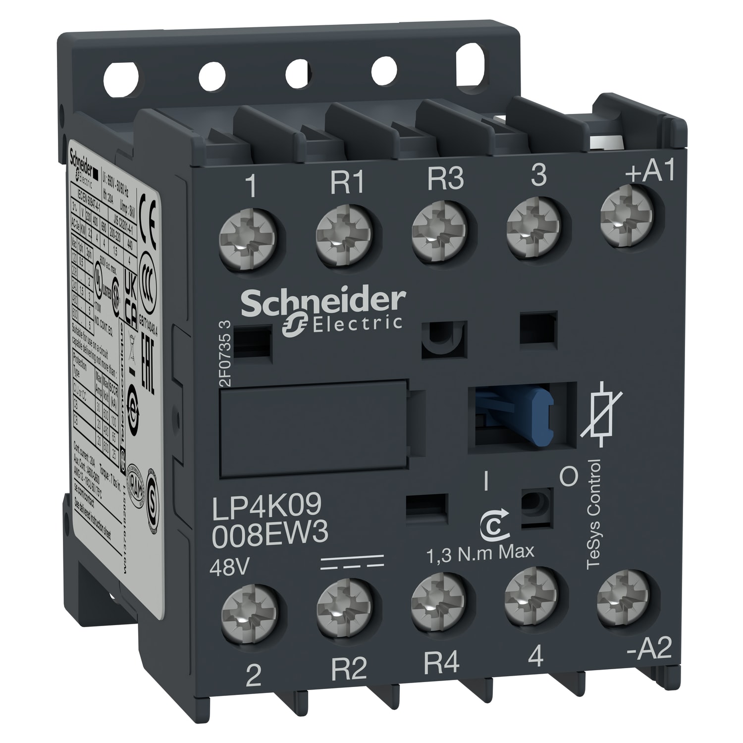 SCHNEIDER ELECTRIC - Contattore TeSys LP4-K – 4 poli - AC-1 440 V 20 A - Bobina 48 V CC