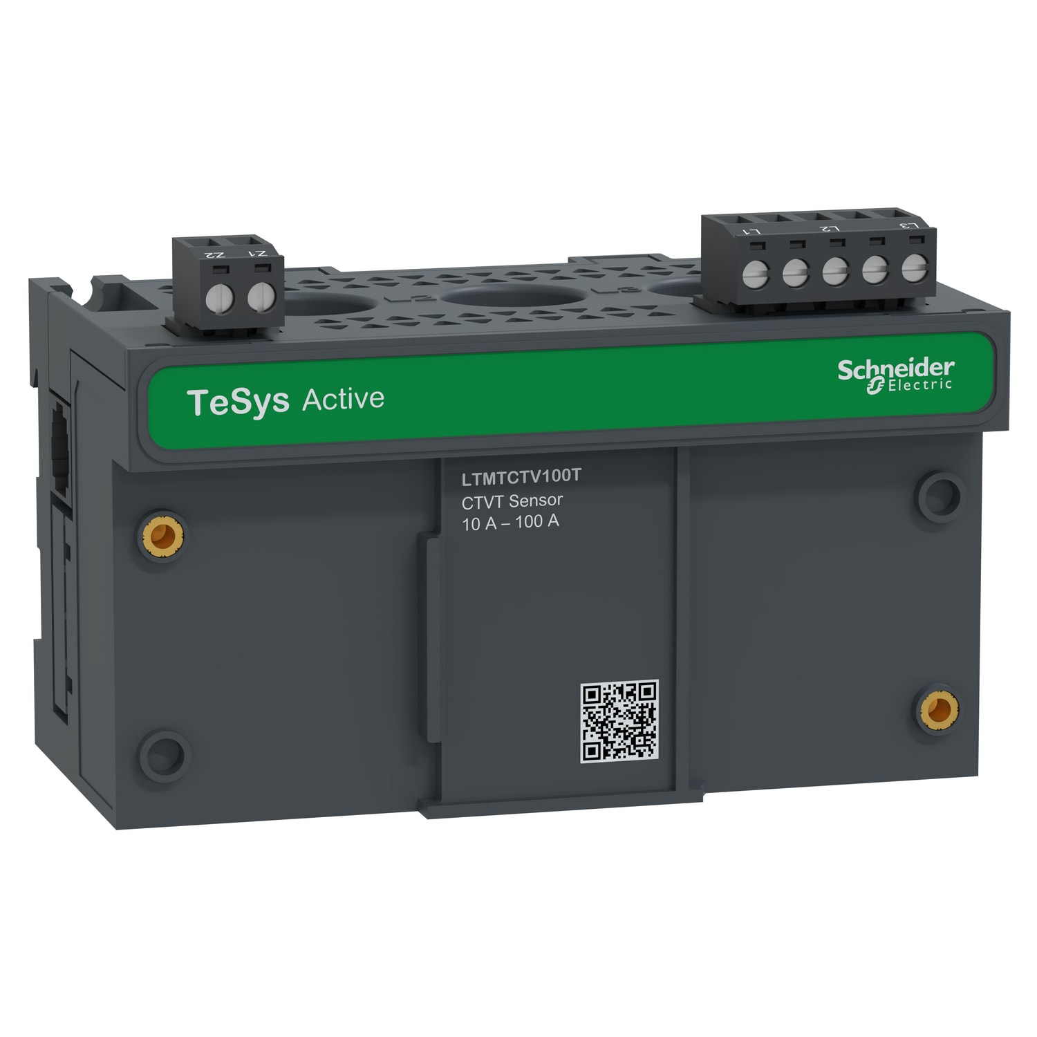 SCHNEIDER ELECTRIC - Modulo sensore, TeSys Tera, CTVT orizzontale da 10 a 100 A, 690 V, W110 mm, ingresso integrato per CT di guasto a terra, gestione motore