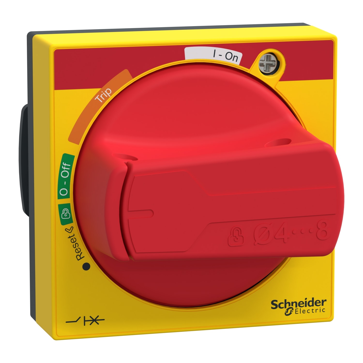 SCHNEIDER ELECTRIC - manovra universale, ComPacT NSXm, manovra rossa/fronte giallo, IP65, parte di ricambio