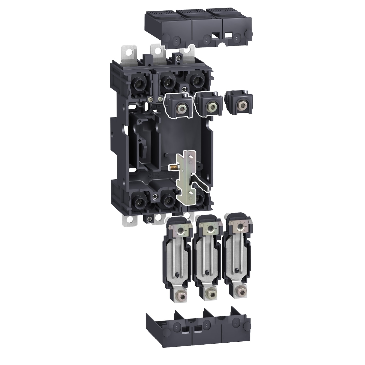SCHNEIDER ELECTRIC - Kit con base plug-in - 3 poli - Per Vigi NSX100..250