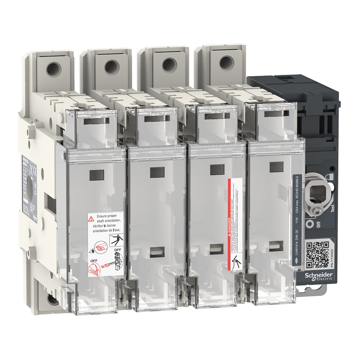 SCHNEIDER ELECTRIC - Interruttore-sezionatore con fusibili, FuPact, FuPactGS DIN125/00, 4 poli