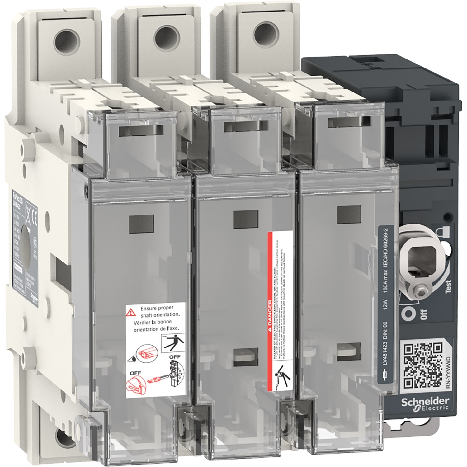 SCHNEIDER ELECTRIC - Interruttore-sezionatore con fusibili, FuPact, FuPactGS DIN160/00, 3 poli