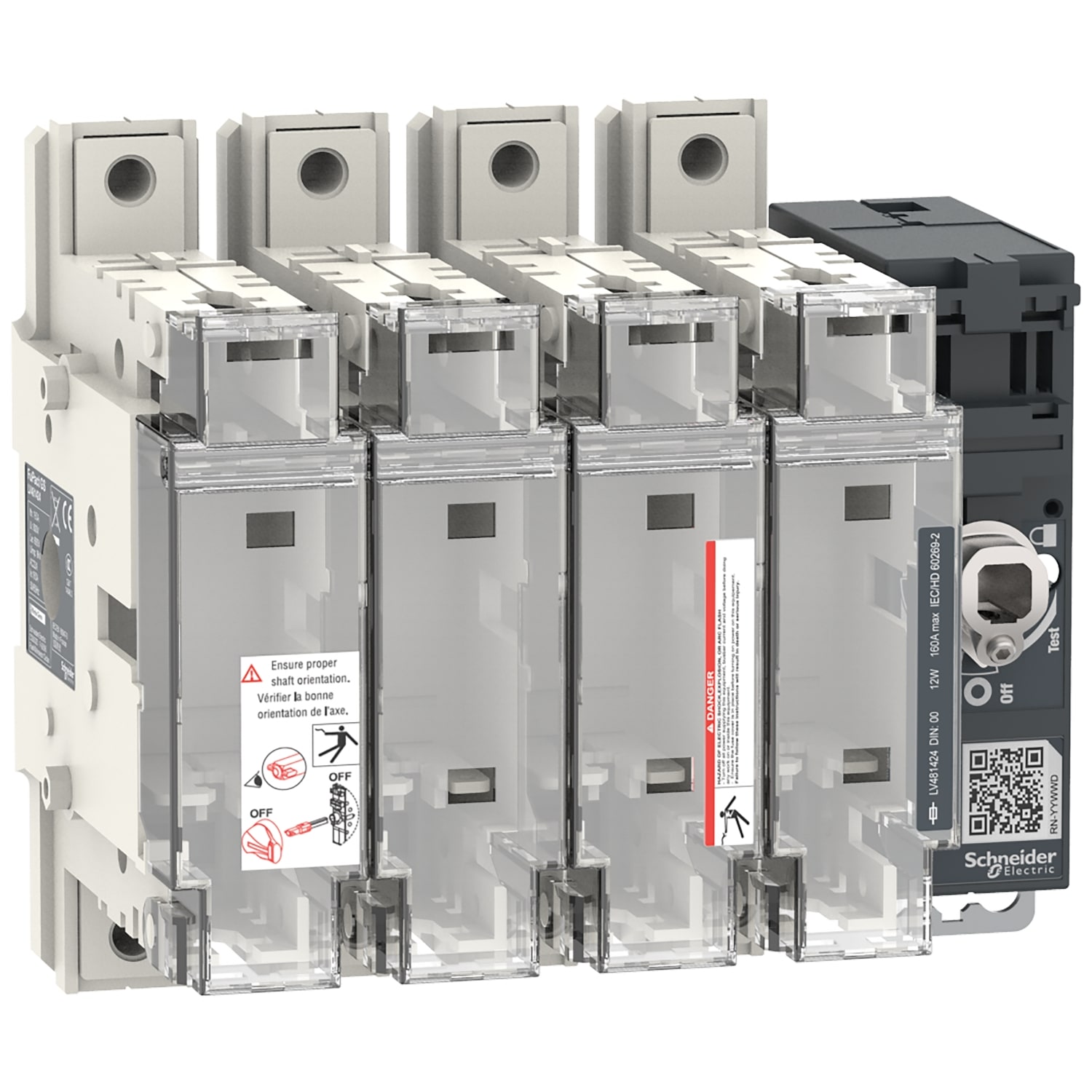 SCHNEIDER ELECTRIC - Interruttore-sezionatore con fusibili, FuPact, FuPactGS DIN160/00, 4 poli