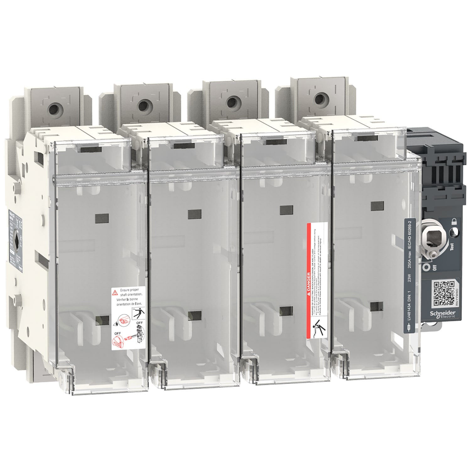 SCHNEIDER ELECTRIC - Interruttore-sezionatore con fusibili, FuPact, FuPactGS DIN250/1, 4 poli