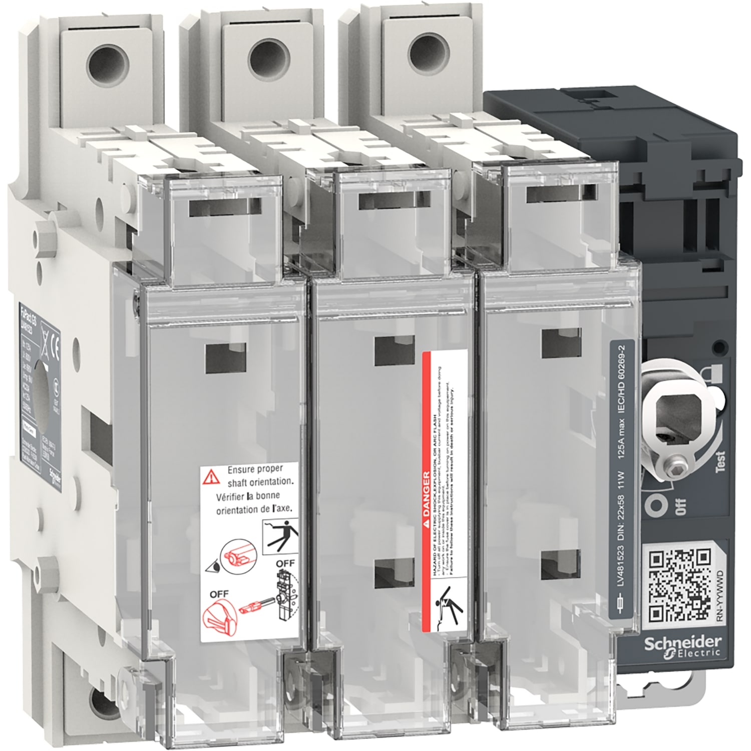 SCHNEIDER ELECTRIC - Interruttore-sezionatore con fusibili, FuPact, FuPactGS NFC125, 3 poli