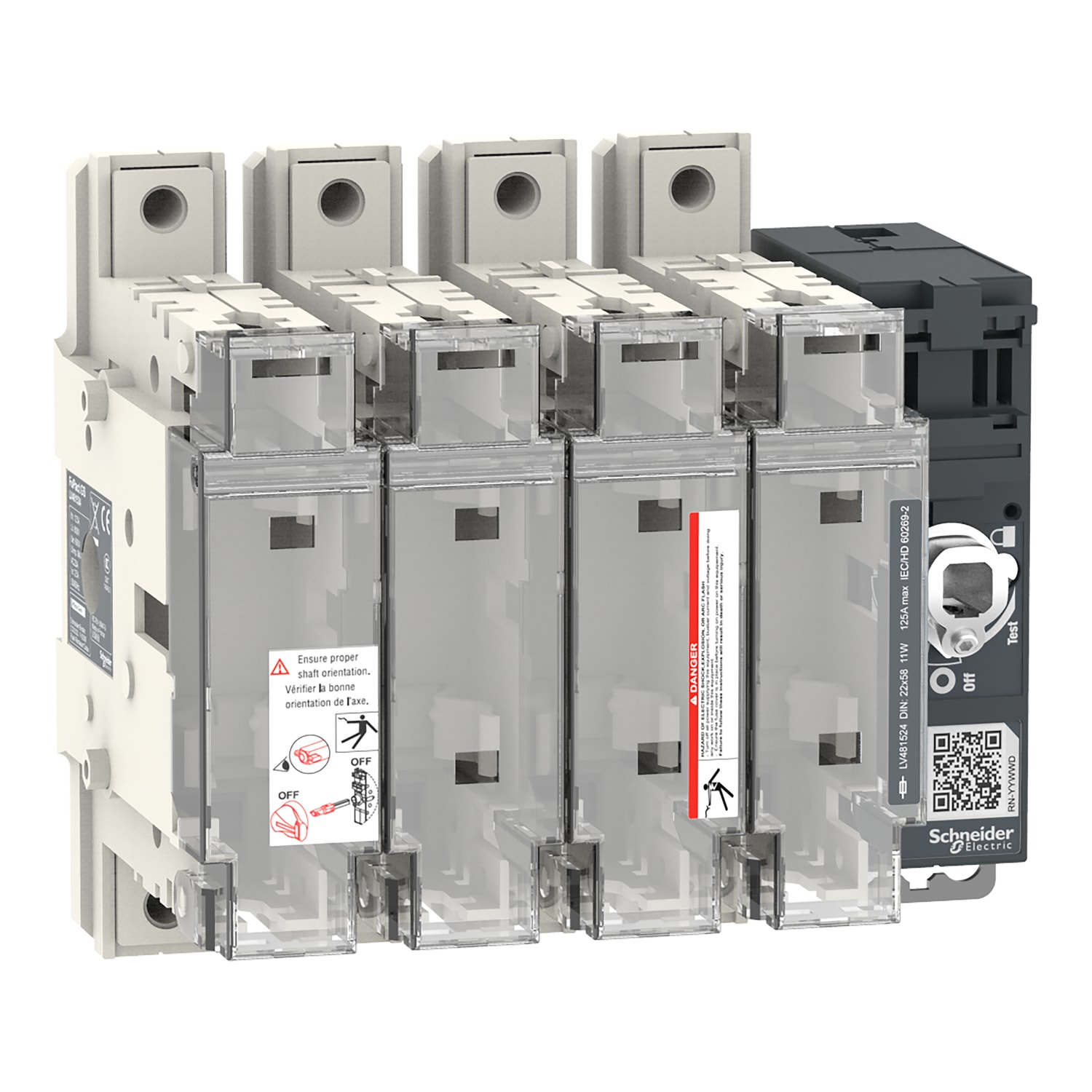 SCHNEIDER ELECTRIC - Interruttore-sezionatore con fusibili, FuPact, FuPactGS NFC125, 4 poli