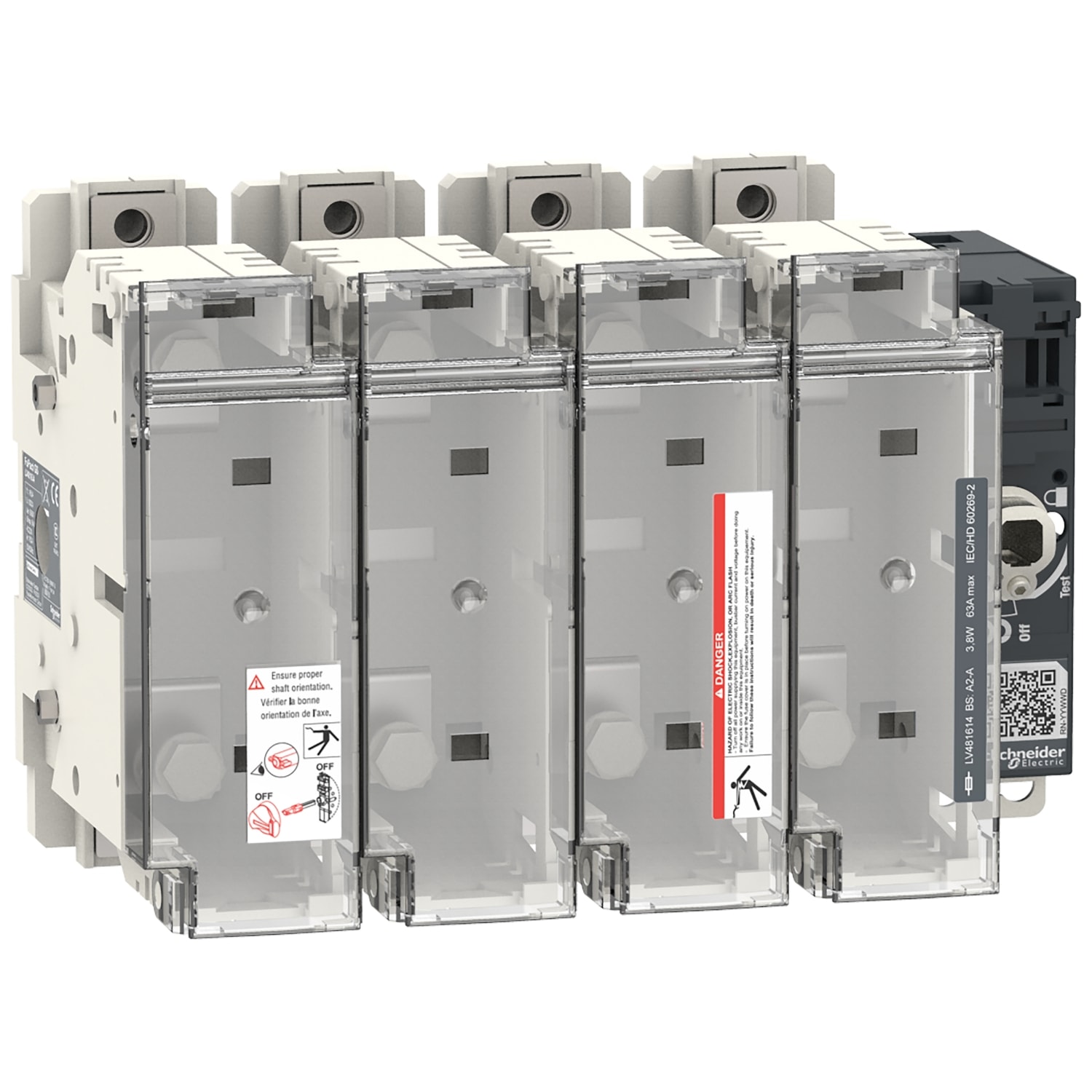 SCHNEIDER ELECTRIC - Interruttore-sezionatore con fusibili, FuPact, FuPactGS BS160, 4 poli
