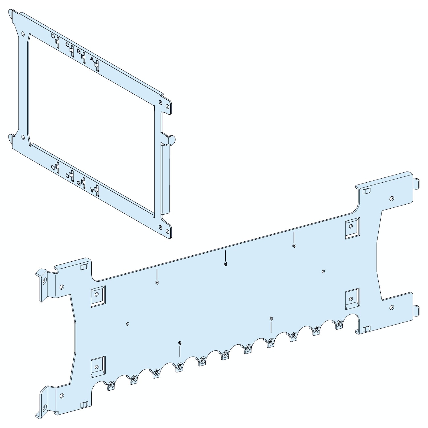 SCHNEIDER ELECTRIC - Struttura, PrismaSeT, Piastra, Pias. F 3/4 INS-NS250 V rim/est polypact