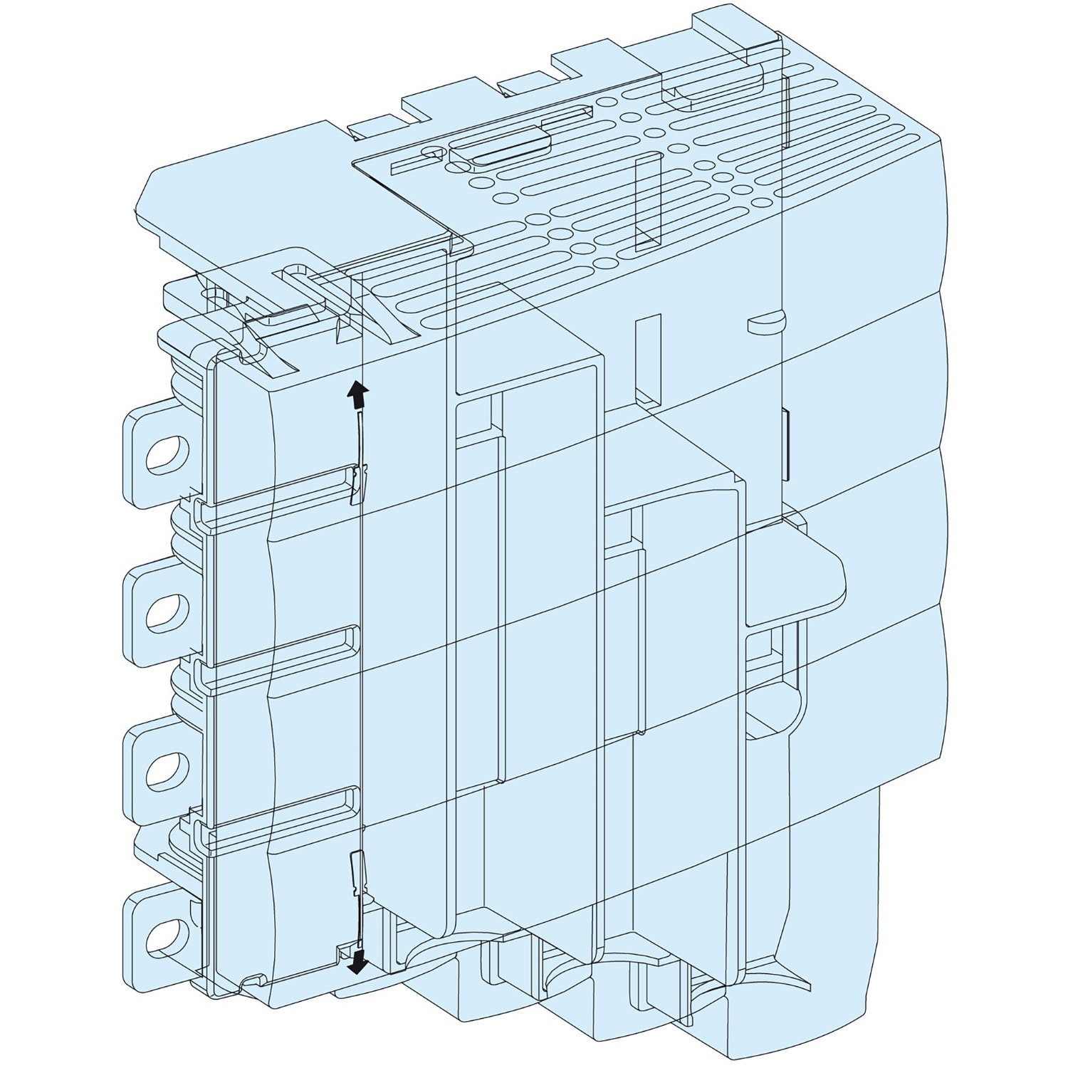 SCHNEIDER ELECTRIC - Struttura, PrismaSeT, Collegamento, Blocco alim. NS-INS250 dal basso