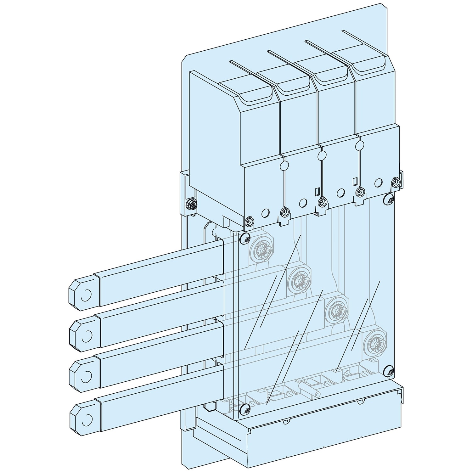 SCHNEIDER ELECTRIC - Struttura, PrismaSeT, Collegamento, Blocco alim NS630 canalina