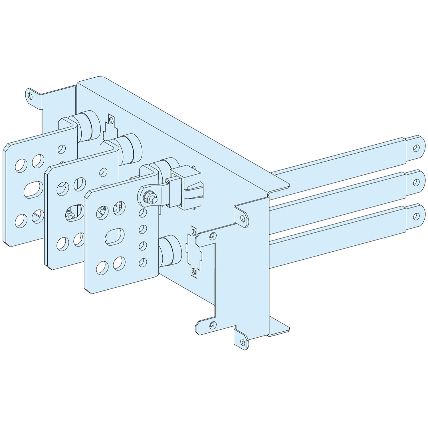 SCHNEIDER ELECTRIC - Struttura, PrismaSeT, Collegamento, Coll. a valle NS250 fisso/dir 3P