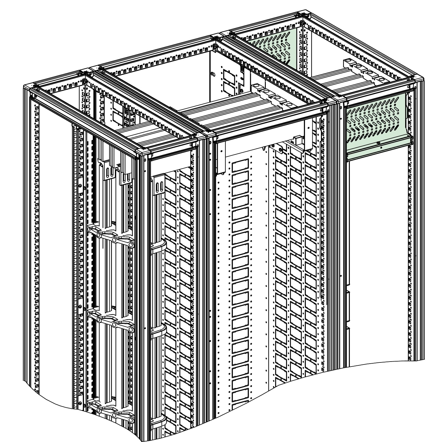 SCHNEIDER ELECTRIC - Segregazione, PrismaSeT 6300, forma 2, 3M, segregazione orizzontale anteriore e posteriore, per armadi L 300, P600