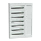 SCHNEIDER ELECTRIC - Centralino per apparecchi modulari con canalina laterale, PrismaSeT S, parete, 7 x 24 moduli, 1 morsettiera di terra, senza porta