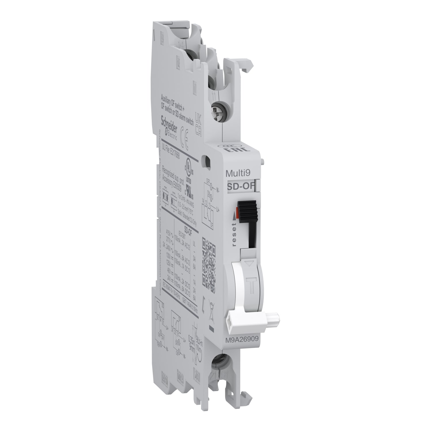 SCHNEIDER ELECTRIC - Contatto ausiliario Multi9 SD+OF 24-415VAC 24-130VDC, 100mA to 6A, connessione dall'alto e dal basso