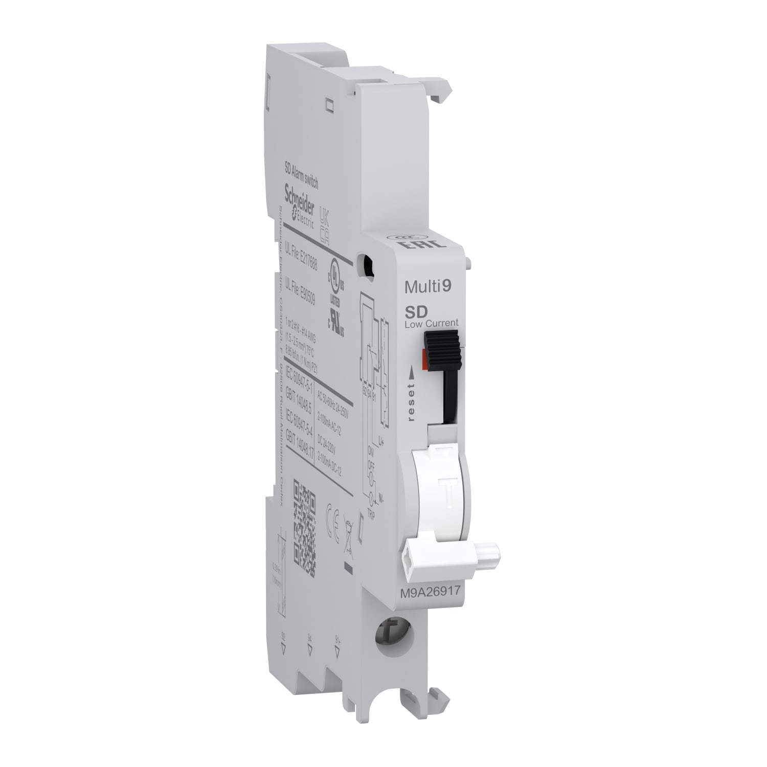 SCHNEIDER ELECTRIC - Contatto ausiliario Multi9 SD 240-415VAC 24-130VDC, 2mA to 100mA, connessione dal basso