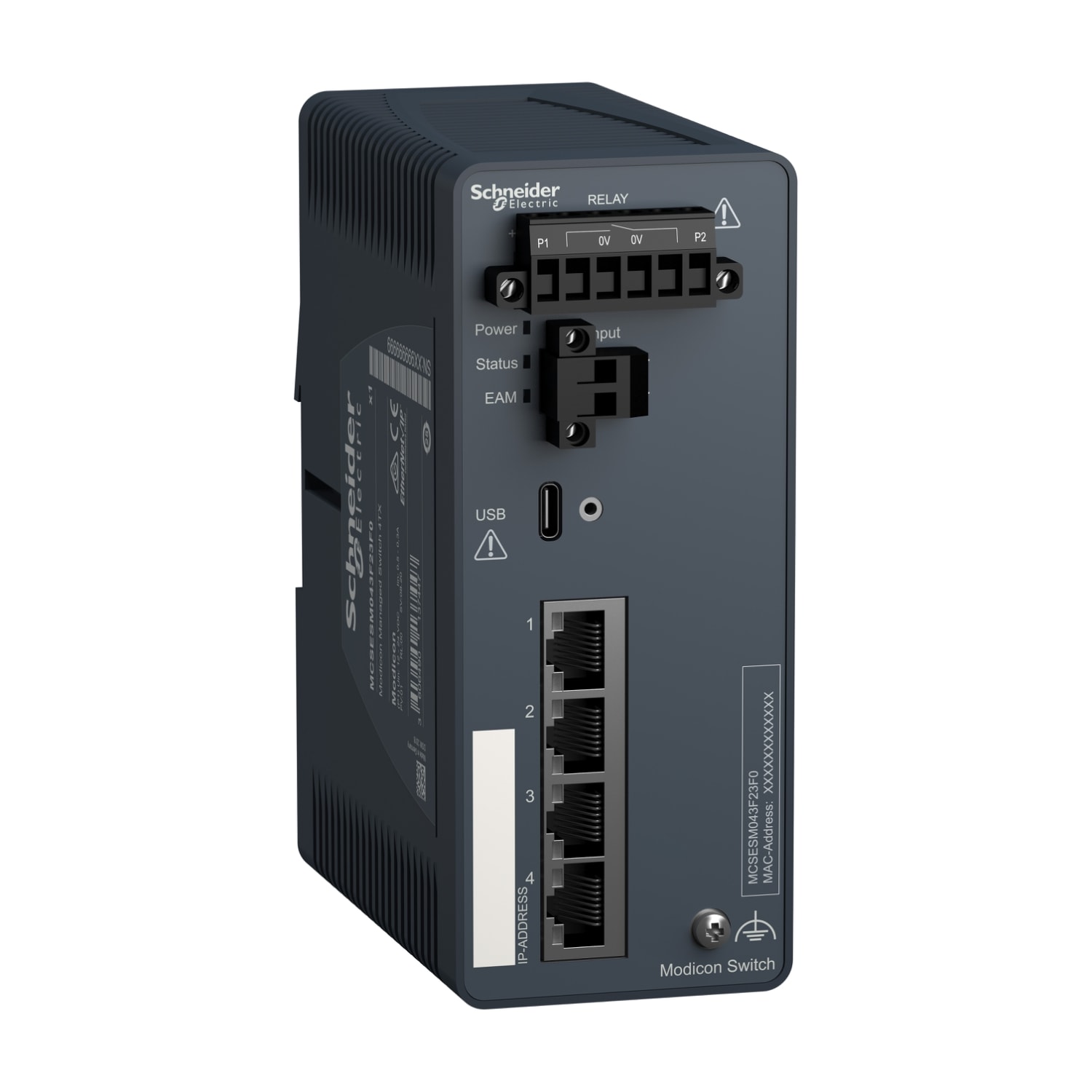 SCHNEIDER ELECTRIC - switch di rete, rete Modicon, switch gestito, 4 porte per rame