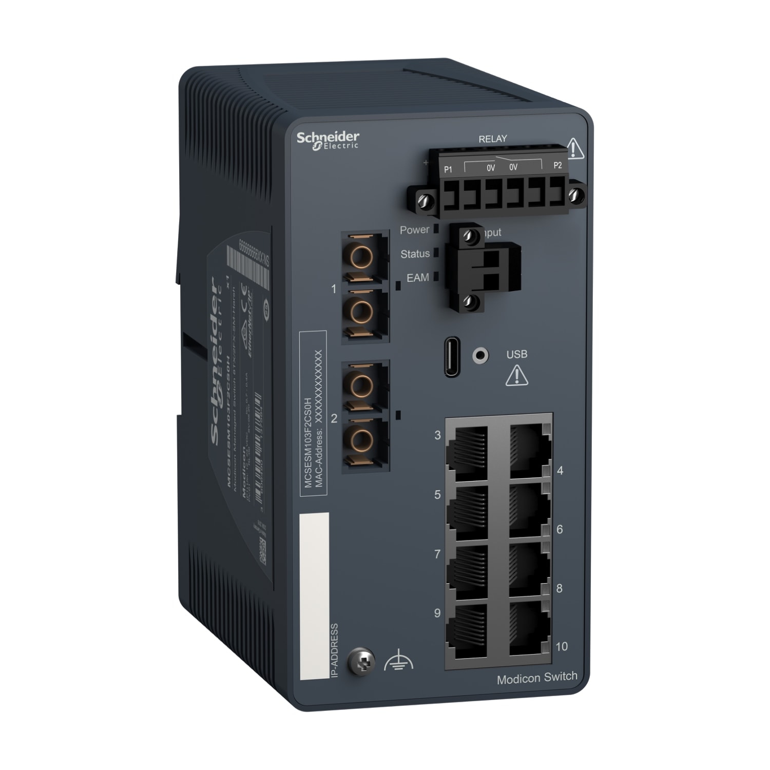 SCHNEIDER ELECTRIC - Switch gestito Modicon - 8 porte per rame + 2 porte per fibra ottica monomodale - Grave