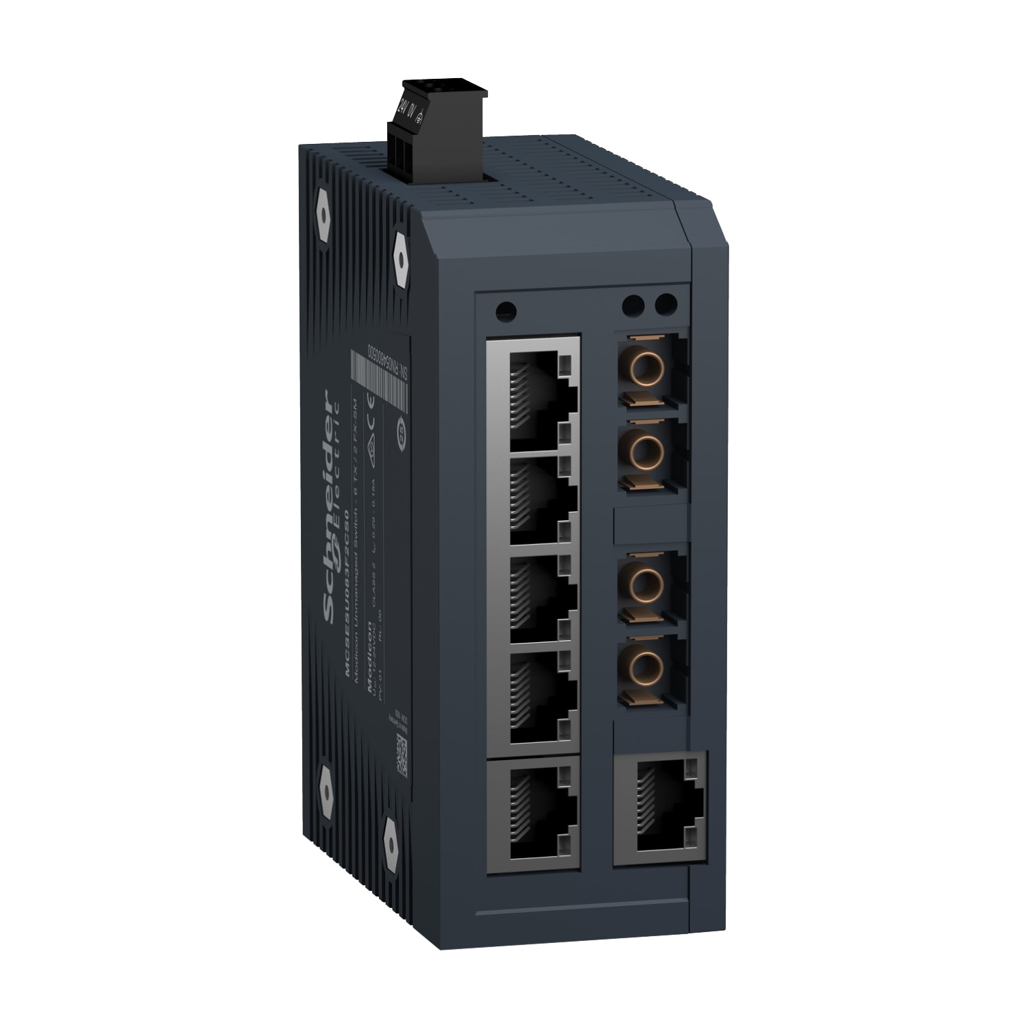 SCHNEIDER ELECTRIC - switch di rete, Modicon Networking, standard non gestito, 6 porte per rame con 2 porte per fibra ottica monomodale