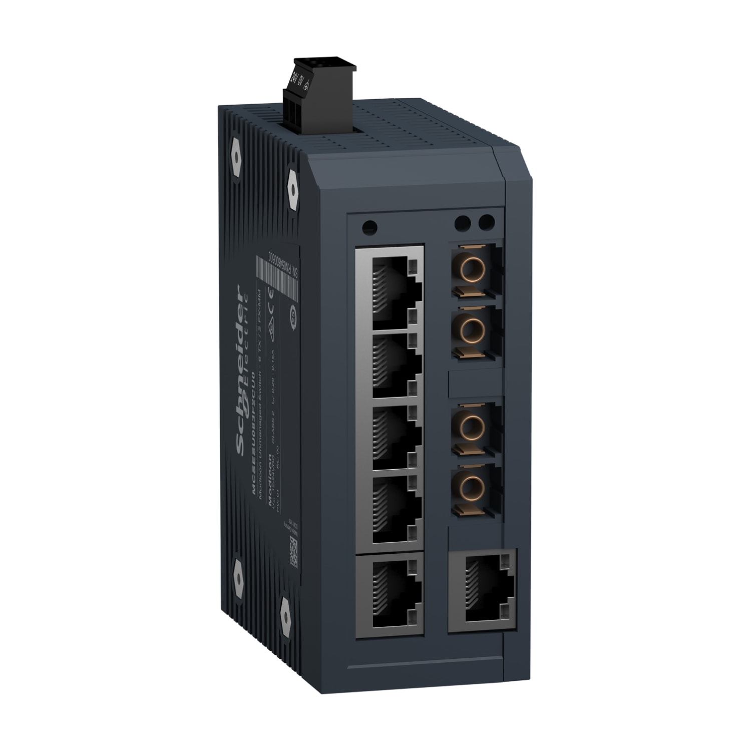 SCHNEIDER ELECTRIC - switch di rete, Modicon Networking, standard non gestito, 6 porte per rame con 2 porte per fibra ottica multimodale