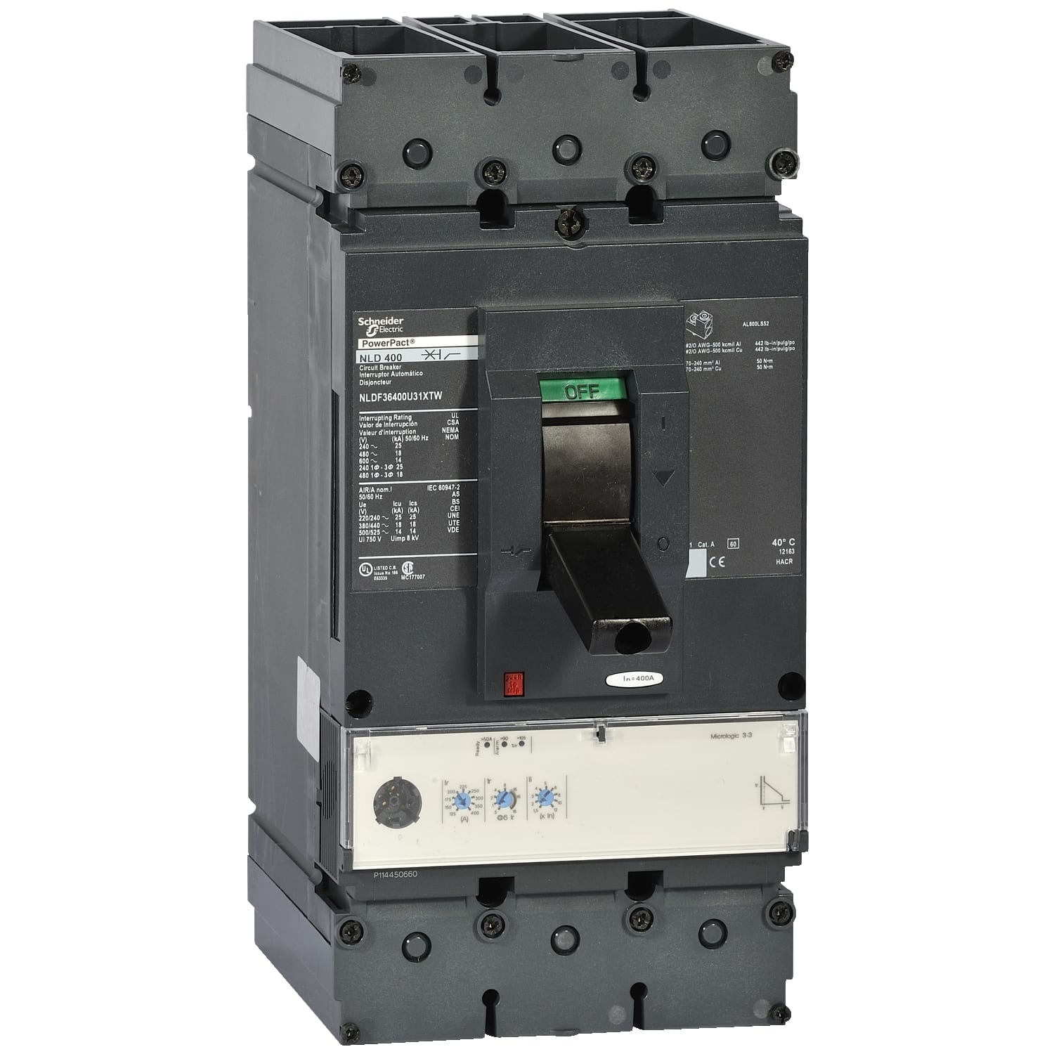 SCHNEIDER ELECTRIC - L-Frame 600A 35kA 3P Mlogic 3.3 400A