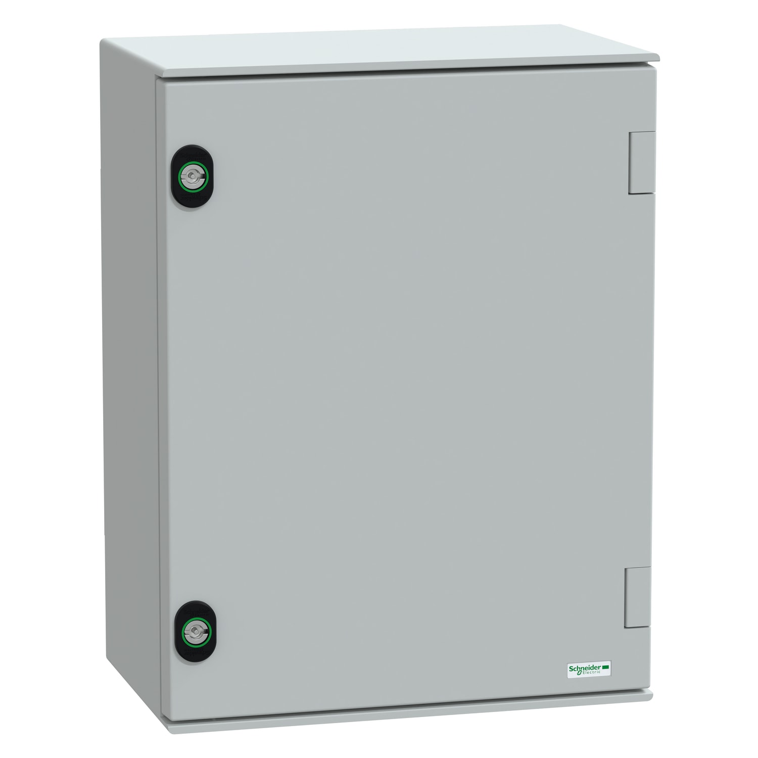 SCHNEIDER ELECTRIC - Cassetta in poliestere montata a parete, PanelSeT PLM, porta piena, con piastra in bakelite, 430x330x200mm, IP66, IK10, RAL 7035