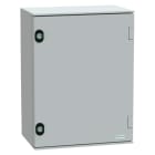 SCHNEIDER ELECTRIC - Cassetta in poliestere montata a parete, PanelSeT PLM, porta piena, con piastra in bakelite, 430x330x200mm, IP66, IK10, RAL 7035