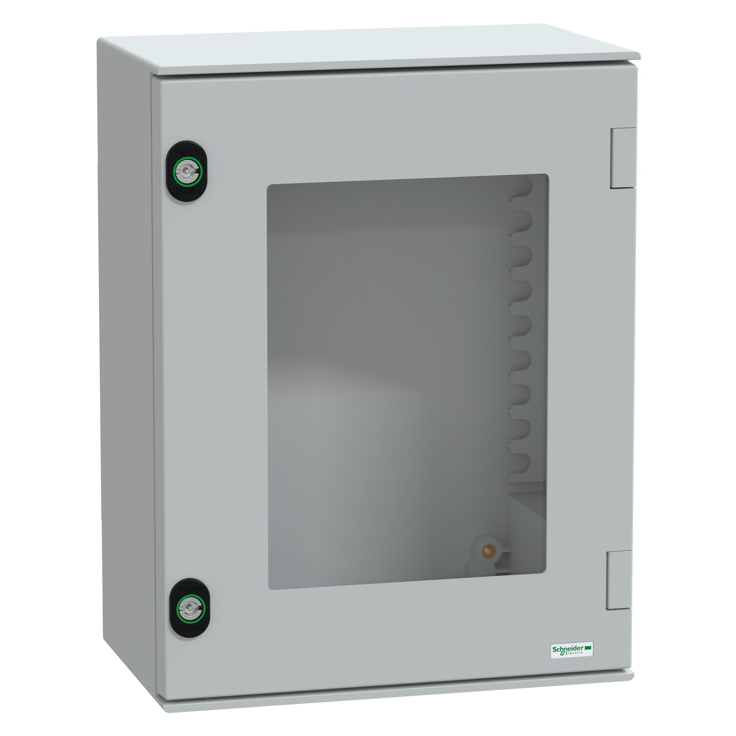 SCHNEIDER ELECTRIC - Cassetta in poliestere montata a parete, PanelSeT PLM, porta trasparente 430x330x200 IP66 IK08 RAL 7035