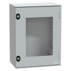 SCHNEIDER ELECTRIC - Cassetta in poliestere montata a parete, PanelSeT PLM, porta trasparente 430x330x200 IP66 IK08 RAL 7035