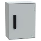 SCHNEIDER ELECTRIC - Cassetta in poliestere montata a parete, PanelSeT PLM, porta piena, con maniglia, 430x330x200mm, IP66, IK10, RAL 7035