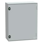 SCHNEIDER ELECTRIC - Cassetta in poliestere montata a parete, PanelSeT PLM, porta piena, con piastra metallica, 530x430x200mm, IP66, IK10, RAL 7035