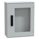 SCHNEIDER ELECTRIC - Cassetta in poliestere montata a parete, PanelSeT PLM, porta trasparente, con maniglia, 530x430x200mm, IP66, IK08, RAL 7035