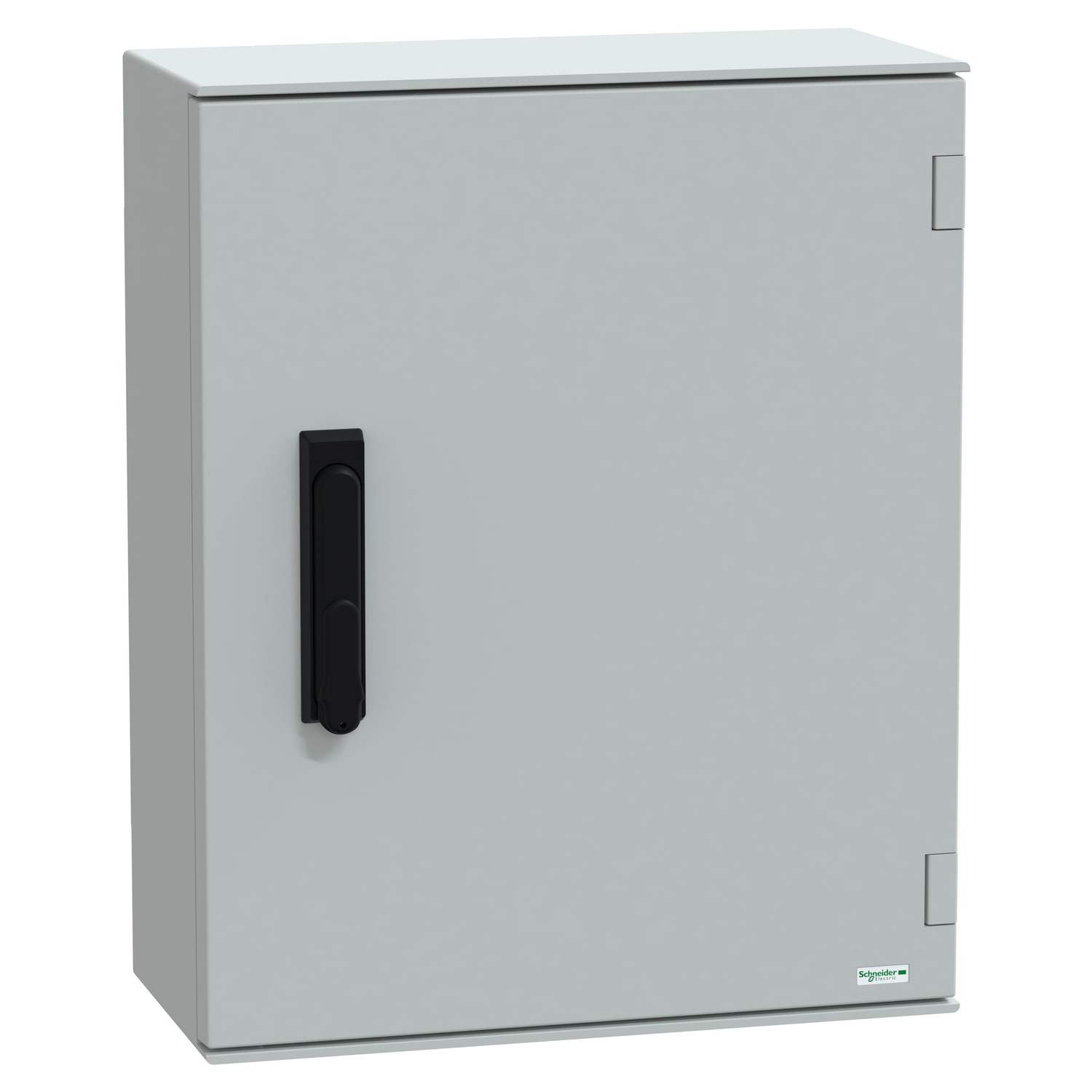 SCHNEIDER ELECTRIC - Cassetta in poliestere montata a parete, PanelSeT PLM, porta piena, con maniglia, 530x430x200mm, IP66, IK10, RAL 7035