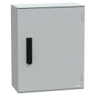 SCHNEIDER ELECTRIC - Cassetta in poliestere montata a parete, PanelSeT PLM, porta piena, con maniglia, 530x430x200mm, IP66, IK10, RAL 7035