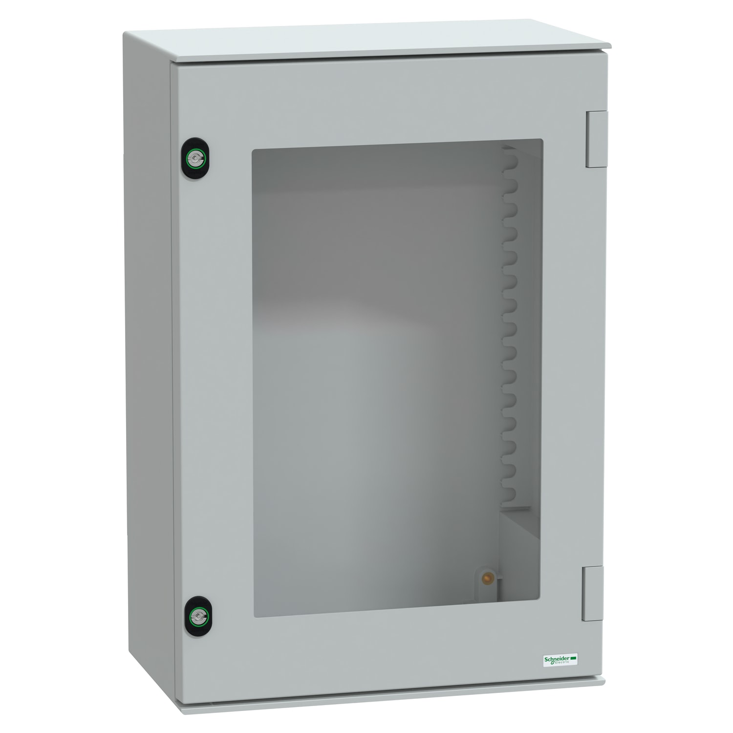 SCHNEIDER ELECTRIC - Cassetta in poliestere montata a parete, PanelSeT PLM, porta trasparente, 647x436x250mm, IP66, IK08, RAL 7035