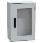 SCHNEIDER ELECTRIC - Cassetta in poliestere montata a parete, PanelSeT PLM, porta trasparente, con maniglia, 647x436x250mm, IP66, IK08, RAL 7035