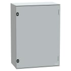 SCHNEIDER ELECTRIC - Cassetta in poliestere montata a parete, PanelSeT PLM, porta piena, con piastra metallica, 747x536x300mm, IP66, IK10, RAL 7035