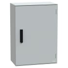 SCHNEIDER ELECTRIC - Cassetta in poliestere montata a parete, PanelSeT PLM, porta piena, con maniglia, 747x536x300mm, IP66, IK10, RAL 7035