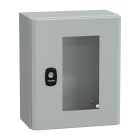 SCHNEIDER ELECTRIC - Cassetta in acciaio montata a parete, PanelSeT S3D, porta trasparente, senza piastra di montaggio, 300x250x150 mm, IP66, IK08