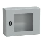 SCHNEIDER ELECTRIC - Cassetta in acciaio montata a parete, PanelSeT S3D, porta trasparente, senza piastra di montaggio, 300x400x150 mm, IP66, IK08