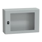 SCHNEIDER ELECTRIC - Cassetta in acciaio montata a parete, PanelSeT S3D, porta trasparente, senza piastra di montaggio, 400x600x200mm, IP66, IK08