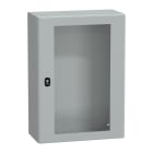 SCHNEIDER ELECTRIC - Cassetta in acciaio montata a parete, PanelSeT S3D, porta trasparente, senza piastra di montaggio, 700x500x250mm, IP66, IK08