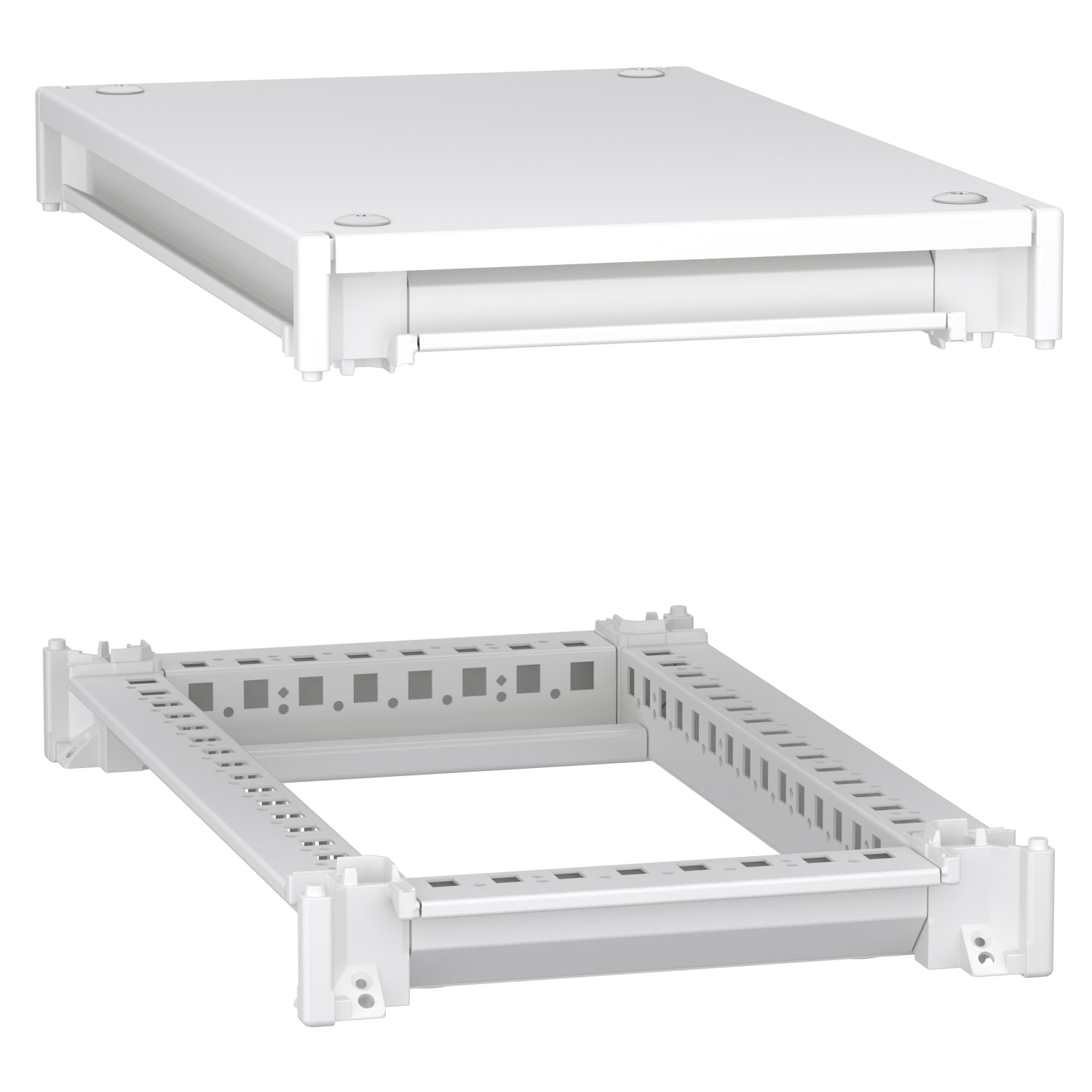 SCHNEIDER ELECTRIC - Telaio inferiore e superiore, Prismaset HD, per armadio elettrico L 300 P 500 mm, tetto incluso, RAL 9003