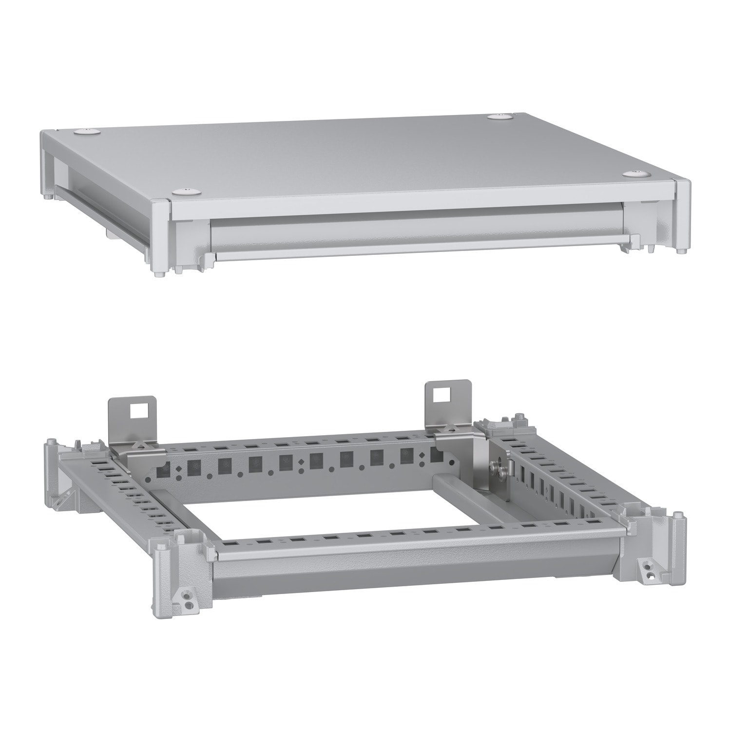 SCHNEIDER ELECTRIC - Telaio inferiore e superiore, PanelSeT SFN, per armadio elettrico L400 P400mm, tetto incluso