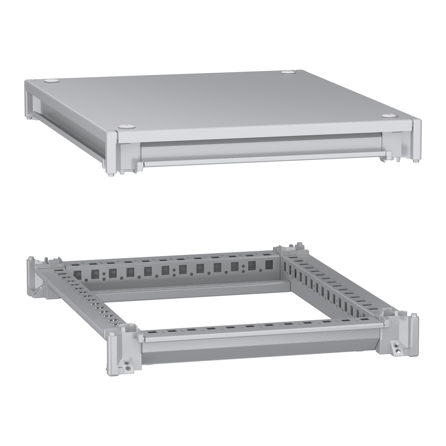 SCHNEIDER ELECTRIC - Telaio inferiore e superiore, PanelSeT SFN, per armadio elettrico L400 P500mm, tetto incluso