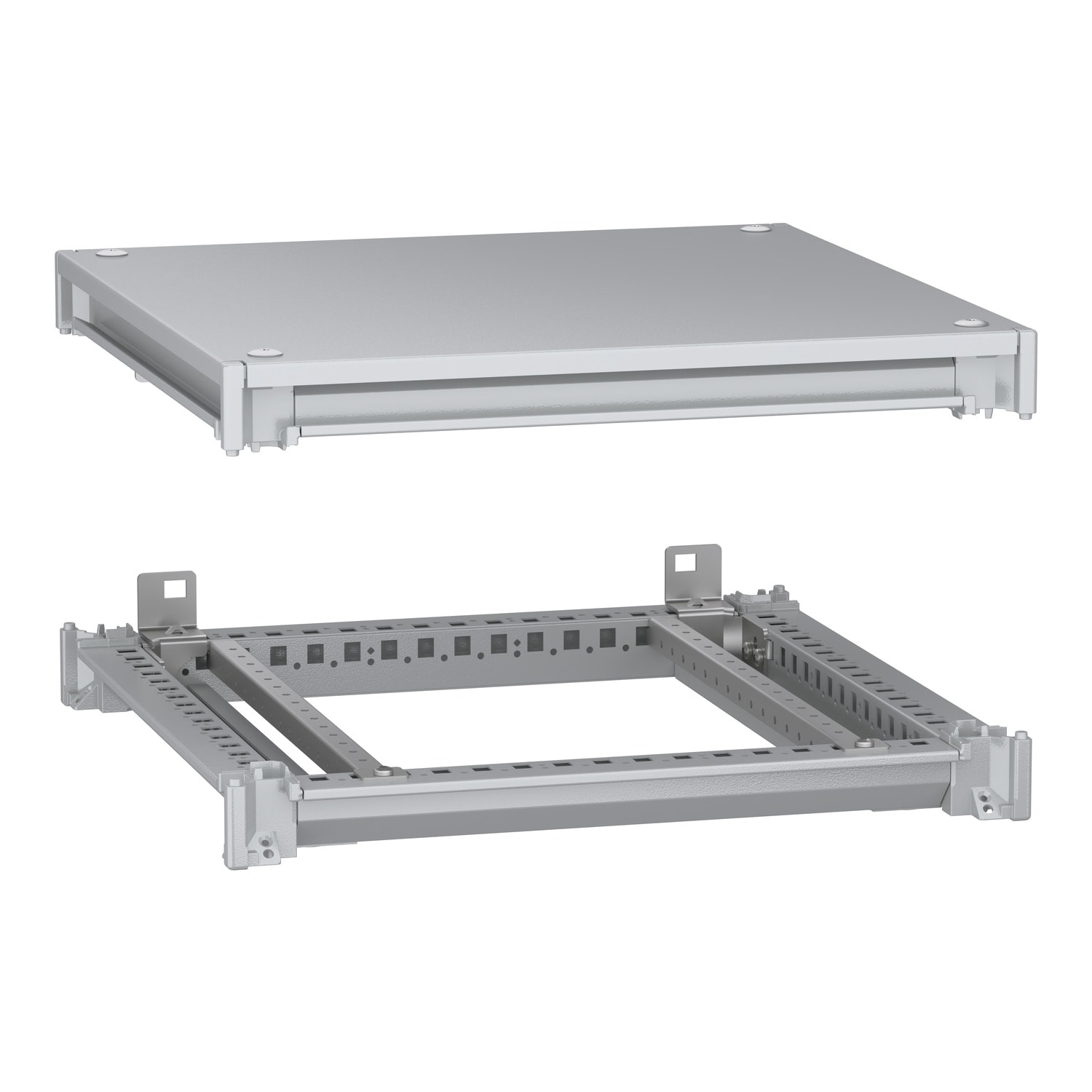 SCHNEIDER ELECTRIC - Telaio inferiore e superiore, PanelSeT SFN, per armadio elettrico L 500 P500mm, tetto incluso