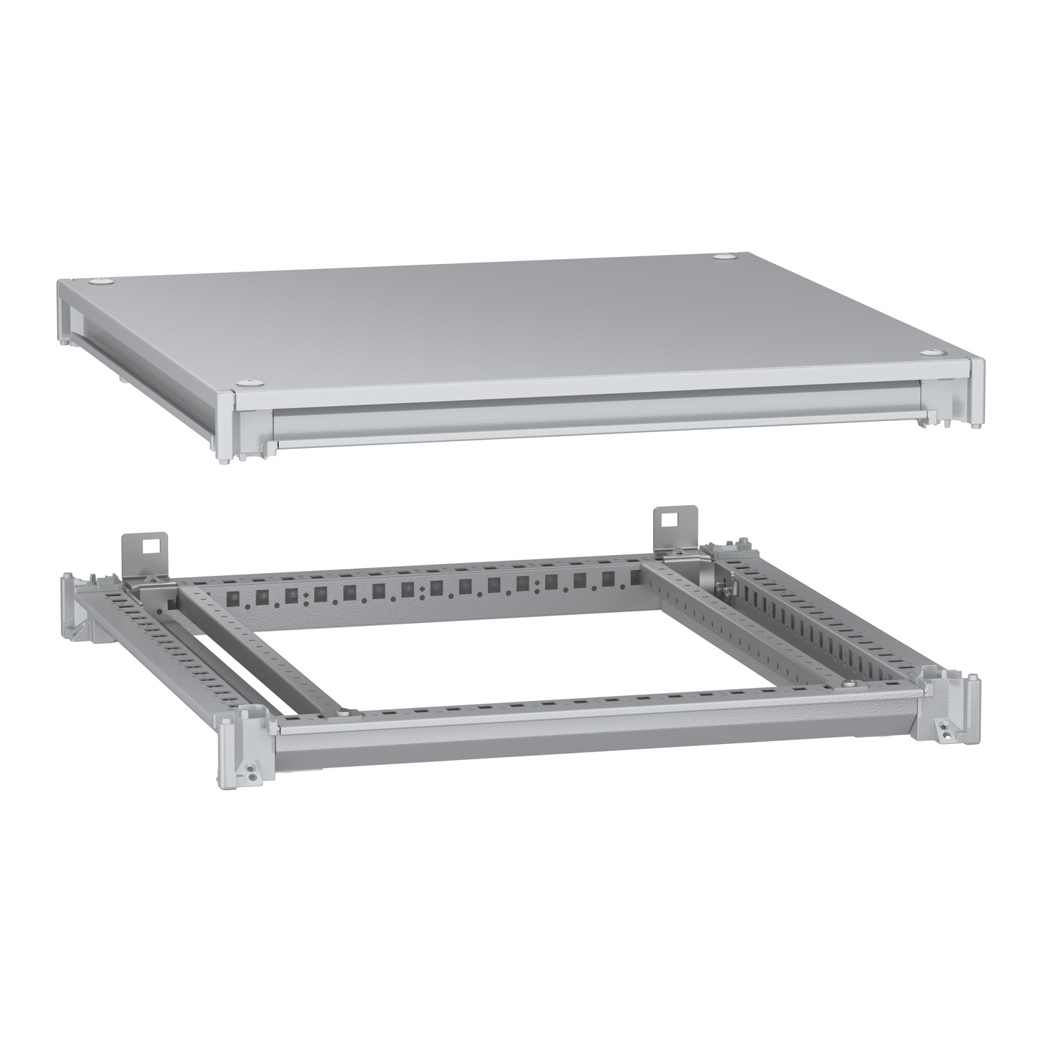 SCHNEIDER ELECTRIC - Telaio inferiore e superiore, PanelSeT SFN, per armadio elettrico L 600 P600mm, tetto incluso